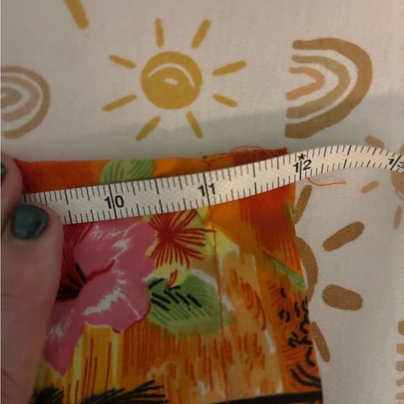 Puerto Rico Womens Dress Hawaiian Midi Tie Back Ankle Slits Orange Yellow Sz Med - Picture 11 of 12